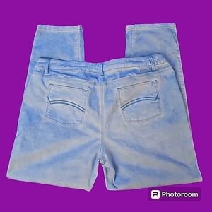 SOFT SURROUNDINGS Icy Blue Stone Wash High Waist Tapered Leg Jeans Large